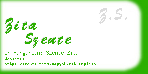 zita szente business card